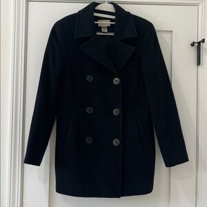 L.L. Bean Classic Thinsulate Wool Cashmere Blend Peacoat Black - Size 6 Regular